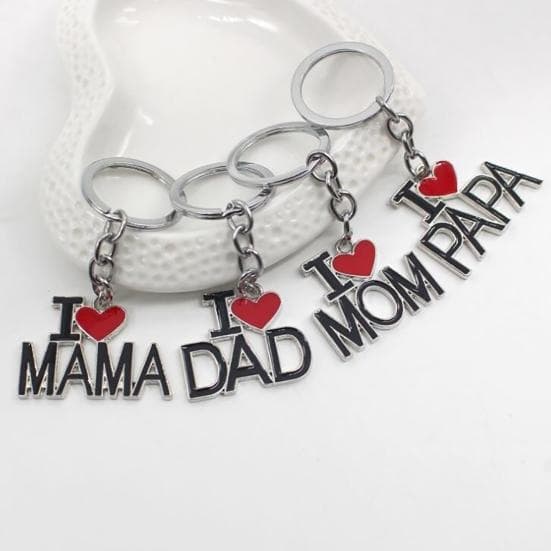 Prívesok na kľúče I Love Mom/Ote/Mama/Papa ​​Prívesok na kľúče Šperky ku Dňu matiek