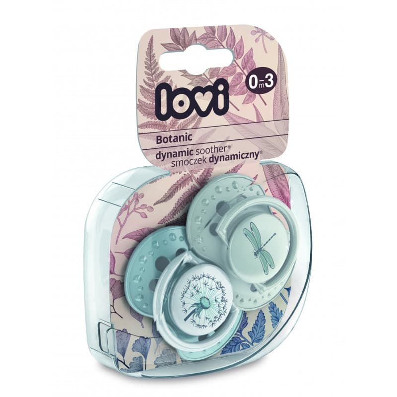 LOVI Dynamický utišujúci cumlík Botanic 0-3m 2 ks