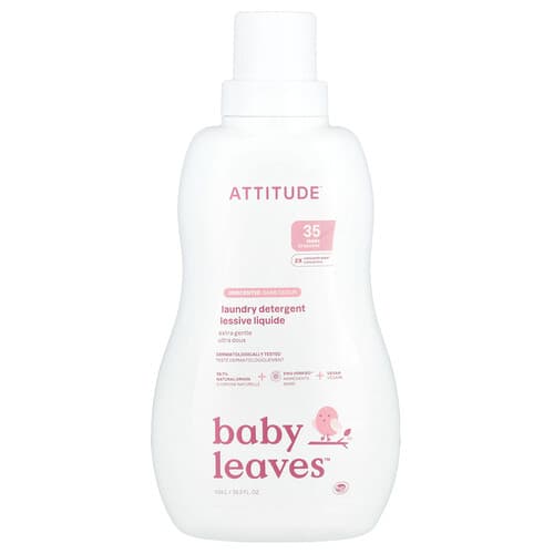 ATTITUDE, Baby Leaves™, prací prostriedok, extra jemný, bez vône, 1,04 l