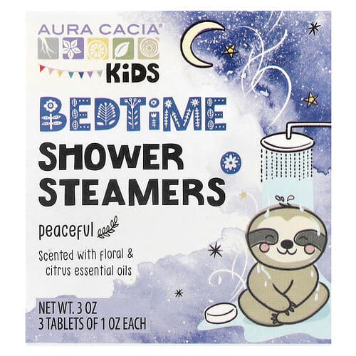 Aura Cacia, Detské naparovače do sprchy pred spaním, pokojné, 3 tablety