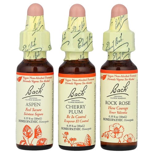 Bach, Originálne kvetinové liečivá, sada na odvahu, už sa nebojte, 3 kvapkadlá, každá po 10 ml