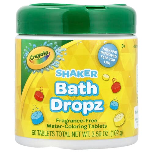 Crayola, Shaker Bath Dropz, 3+, bez vône, 60 tabliet, 102 g