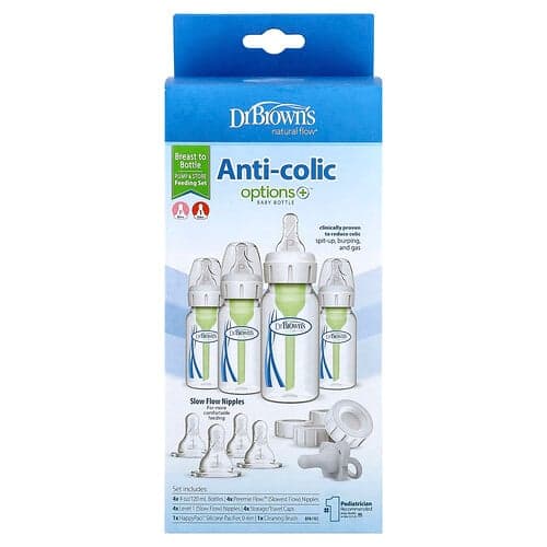 Dr. Brown's, Natural Flow®, Options+™, Antikoliková detská fľaša, 18-dielna sada
