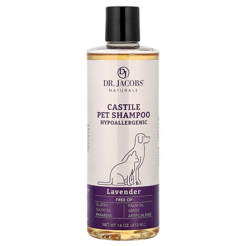 Dr. Jacobs Naturals, Kastílsky šampón pre domáce zvieratá, levanduľa, 473 ml