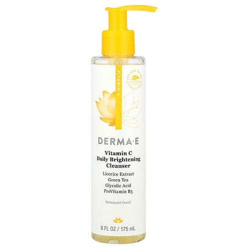 DERMA E, Denný rozjasňujúci čistiaci prostriedok s vitamínom C, 175 ml