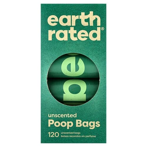 Earth Rated, Vrecká na psie exkrementy, bez vône, 120 vrecúšok