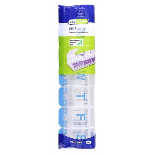 Ezy Dose, Týždenný plánovač tabletiek s tlačidlami, 2 XL, 1 kus