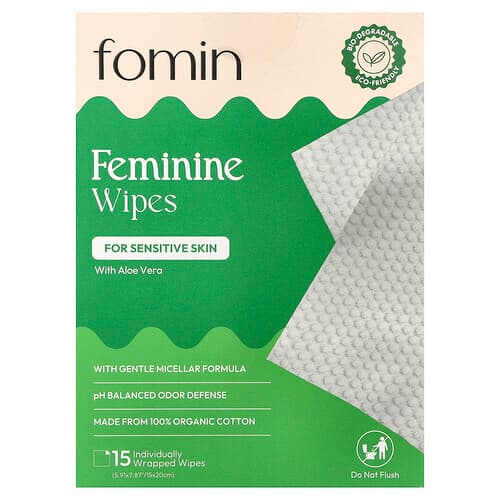fomin, Dámske obrúsky, pre citlivú pokožku, 15 jednotlivo balených obrúskov
