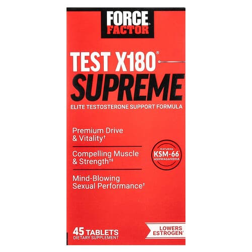 Force Factor, Test X180® Supreme, 45 tabliet