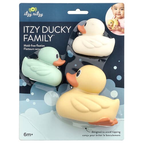 itzy ritzy, Itzy Ritzy Ducky Family™ hračka do kúpeľa, 6+ mesiacov, 3 kusy