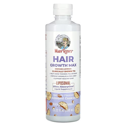 MaryRuth's, Hair Growth Max Liposomal, mandľový koláčik, 450 ml