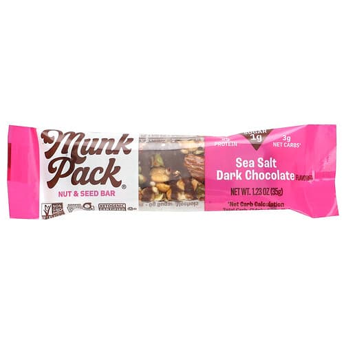 Munk Pack, Tyčinka s orechmi a semienkami, horká čokoláda s morskou soľou, 35 g