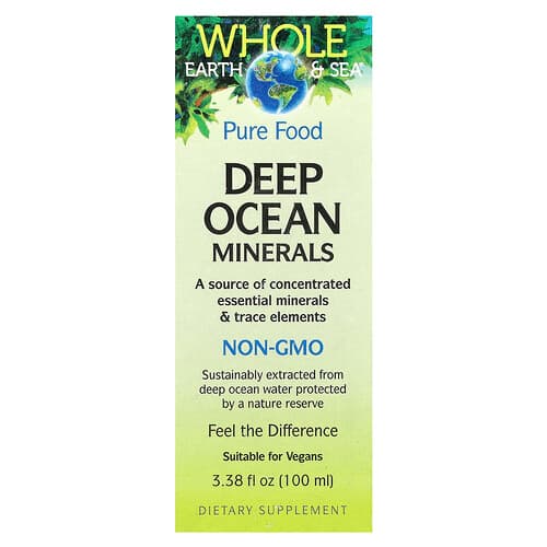 Natural Factors, Whole Earth & Sea®, Minerály z hlbokého oceánu, 100 ml