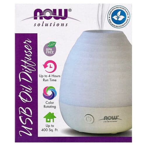 NOW Foods, Solutions, USB difuzér oleja, 1 difuzér