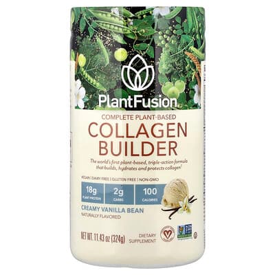 PlantFusion, Kompletný rastlinný bujón kolagénu, krémová vanilková príchuť, 324 g