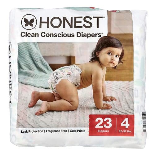 The Honest Company, Plienky Clean Conscious Diapers™, veľkosť 4, 10 – 16 kg, farbené batikovaním, 23 plienok