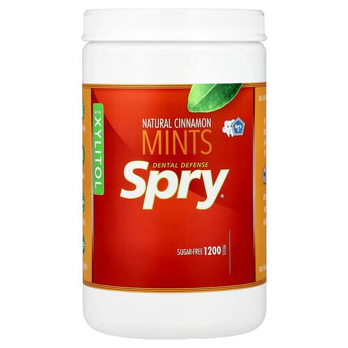 Xlear, Spry®, mentolové cukríky na ochranu zubov s xylitolom a prírodnou škoricou, 1 200 kusov