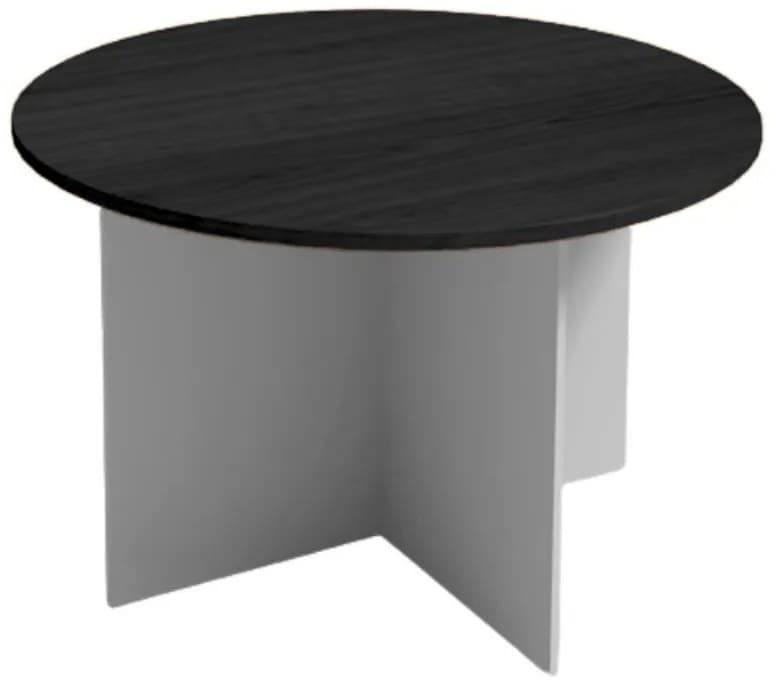 Rokovací stôl s guľatou doskou PRIMO GRAY, priemer 120 cm, sivá/wenge