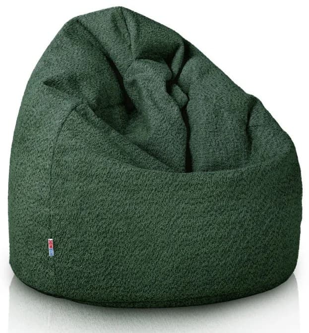 Sedací vak Bag Sako L Boucle Farba: Tm. zelený