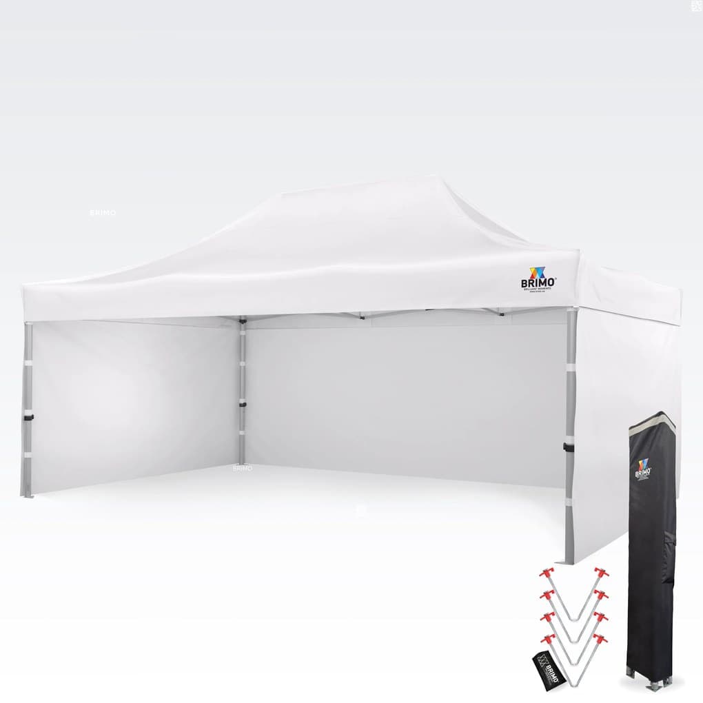 BRIMO Párty stan 4x6 m Premium (Alu) s 3 stenami – Rýchlorozkladací - s 3 stenami - Biela 17