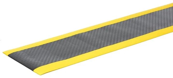 Gumová pracovná rohož SECURE, šírka 600 mm, vlastná dĺžka, čierna/žltá