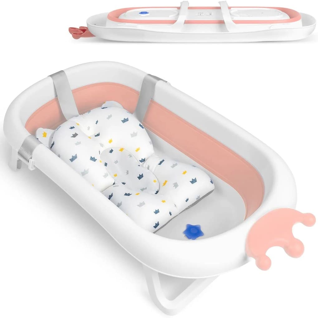 Ricokids Vanička pre novorodencov s teplomerom RK-280 bielo-ružová