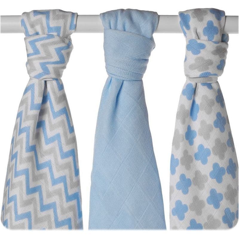 Bambusové plienky XKKO BMB 70x70 - Scandinavian Baby Blue MIX 3ks