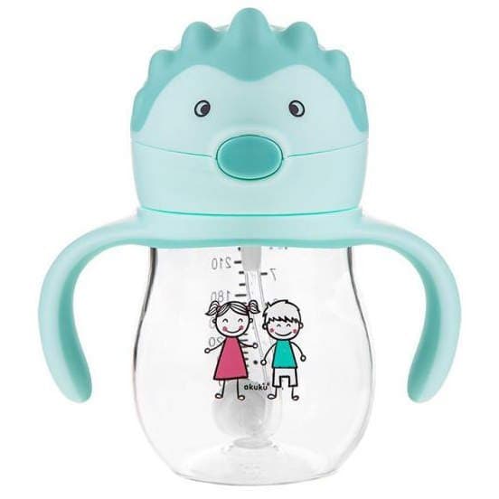 Akuku Čarovná fľaša so slamkou a závažím 250 ml mint