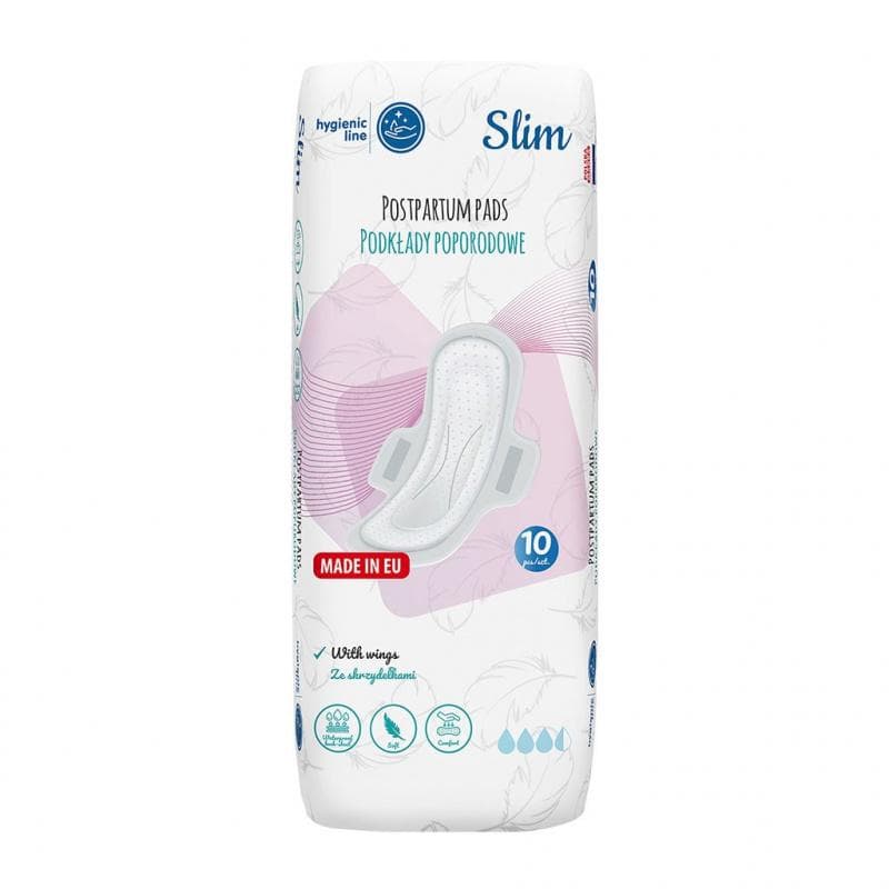 Akuku Jednorazové ultrasavé popôrodné vložky s krídelkami Slim 10 ks v balení