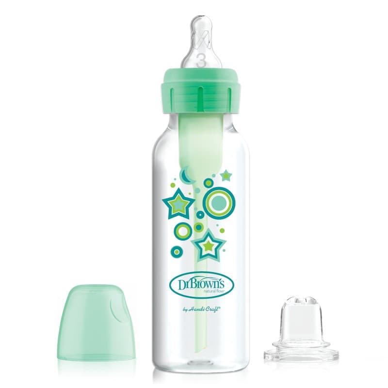 Dr. Brown´s Dr.Browns 250ml fľaštička so zdobením, cumlíkom 6+ zelená