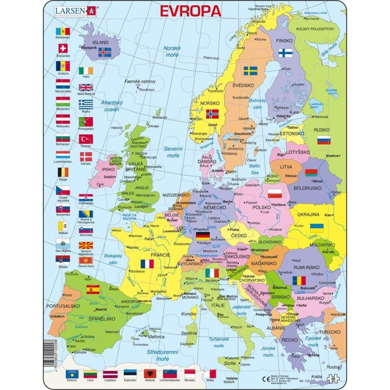 Larsen Puzzle mapa Európy 70 dielikov