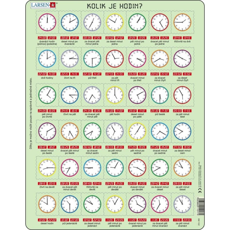 Larsen Puzzle Koľko je hodín? 42 dielikov