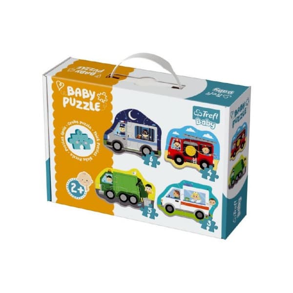 Trefl Puzzle baby dopravné prostriedky 4ks v krabici 27x19x6cm 2+