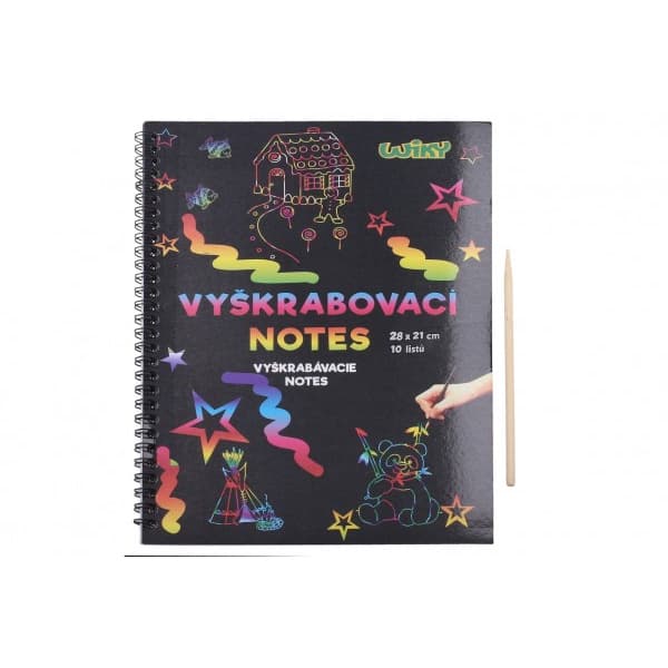 Škrabacie / vyškrabávacie notes dúhový 10 listov v sáčku 28x21cm