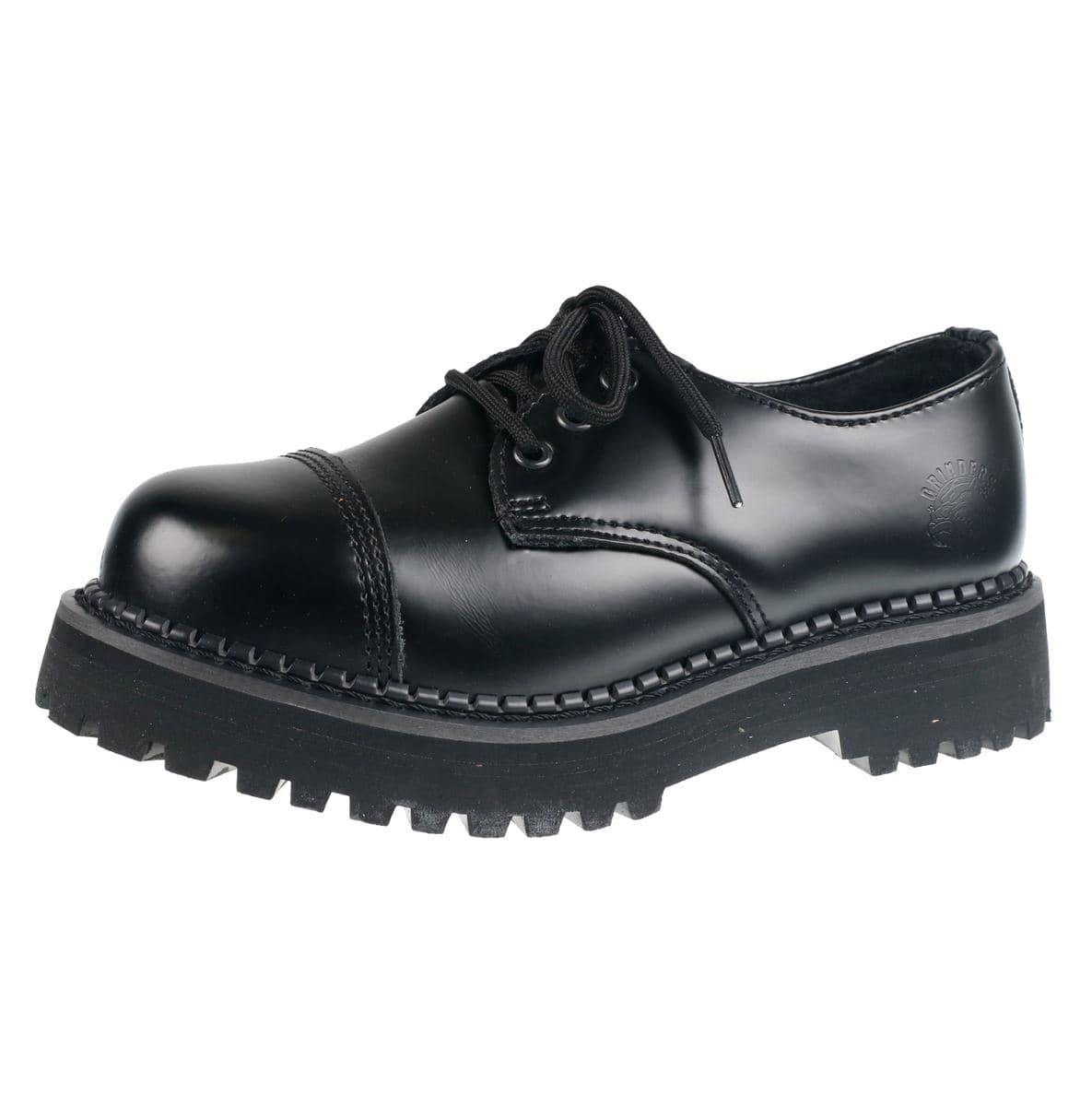 topánky kožené unisex - BOXER CS BLACK - GRINDERS - BOX-CS-BLA 43