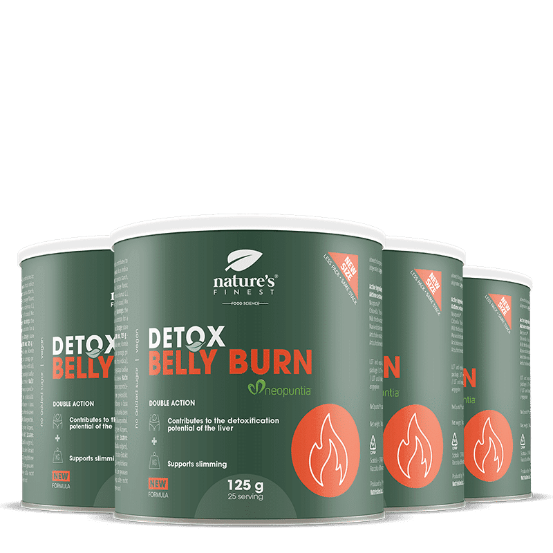 100% Belly Burn + DETOX | Balenie 4 kusy | Organické | Najlepší nápoj na chudnutie | vegánsky produkt na chudnutie | od Nature's Finest