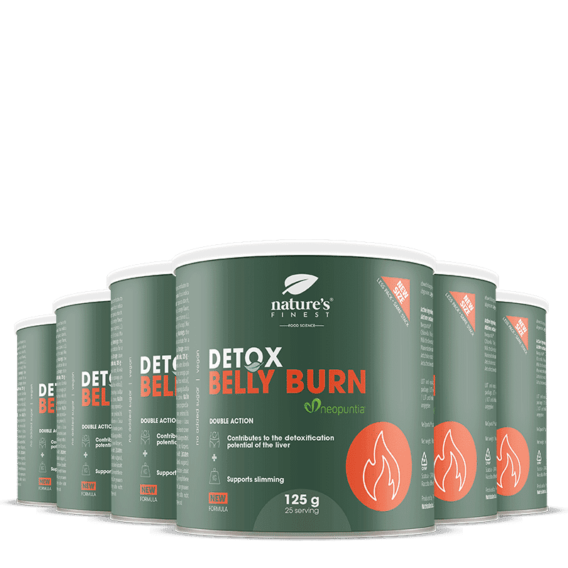 100% Belly Burn + DETOX | Balenie 6 kusy | Organické | Najlepší nápoj na chudnutie | vegánsky produkt na chudnutie | od Nature's Finest