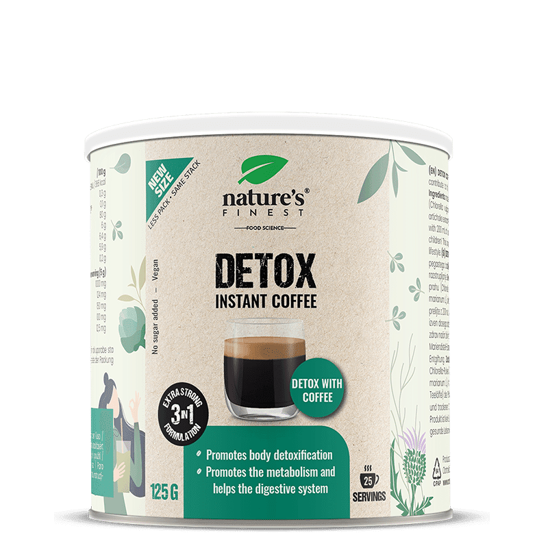 Nature's Finest Detox Coffee | detox káva s chlorellou, pestrecem a artičokom | zmes Arabica na podporu trávenia a jemnú očistu tela