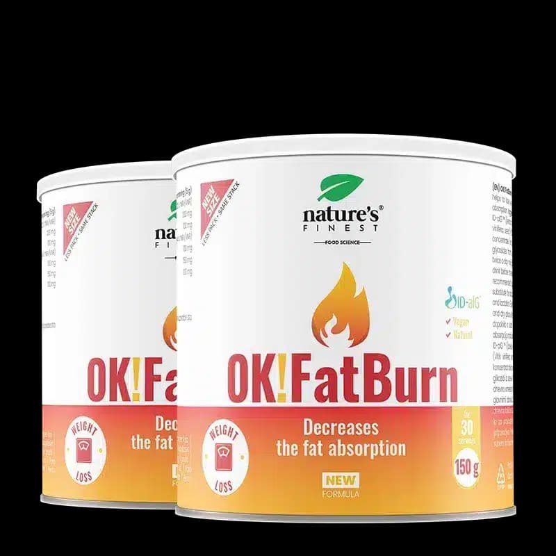 Nature's Finest OK!FatBurn | nápoj na podporu regulácie hmotnosti s ID-alG | L-karnitín, L-tyrozín + vitamín C pre metabolizmus a dennú kontrolu