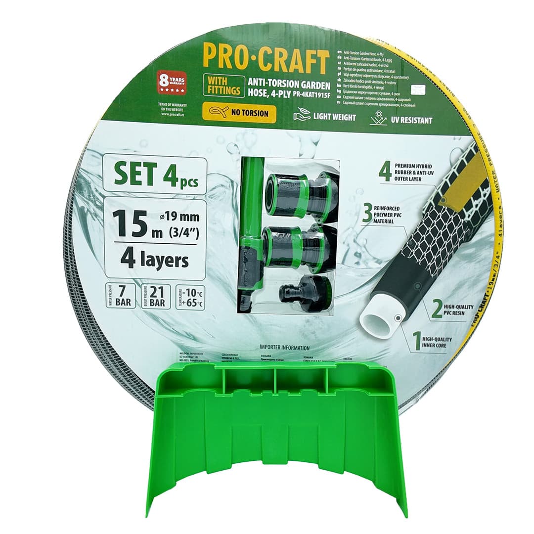 Procraft PR-4KAT1915F Černo-žlutá zahradní hadice