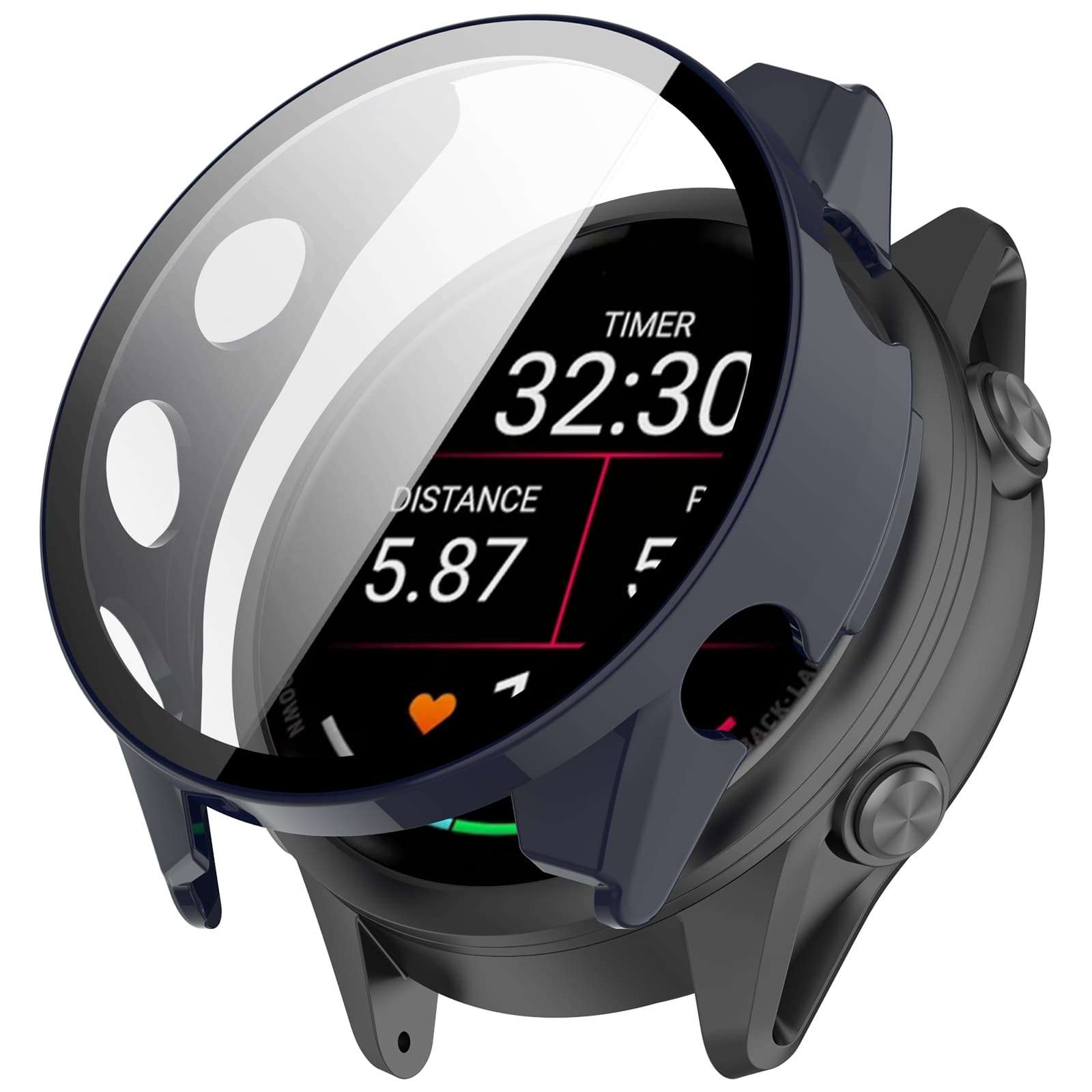 PC FULL COVER Plastový kryt so sklom pre Garmin Forerunner 570 42mm modrý