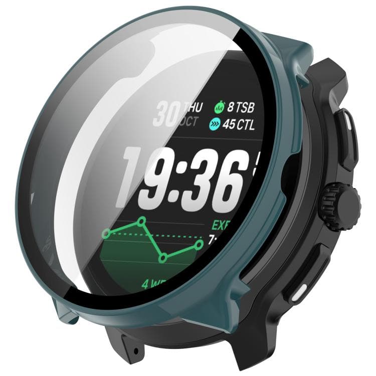 PC FULL COVER Plastový kryt so sklom pre Suunto Race 2 zelený