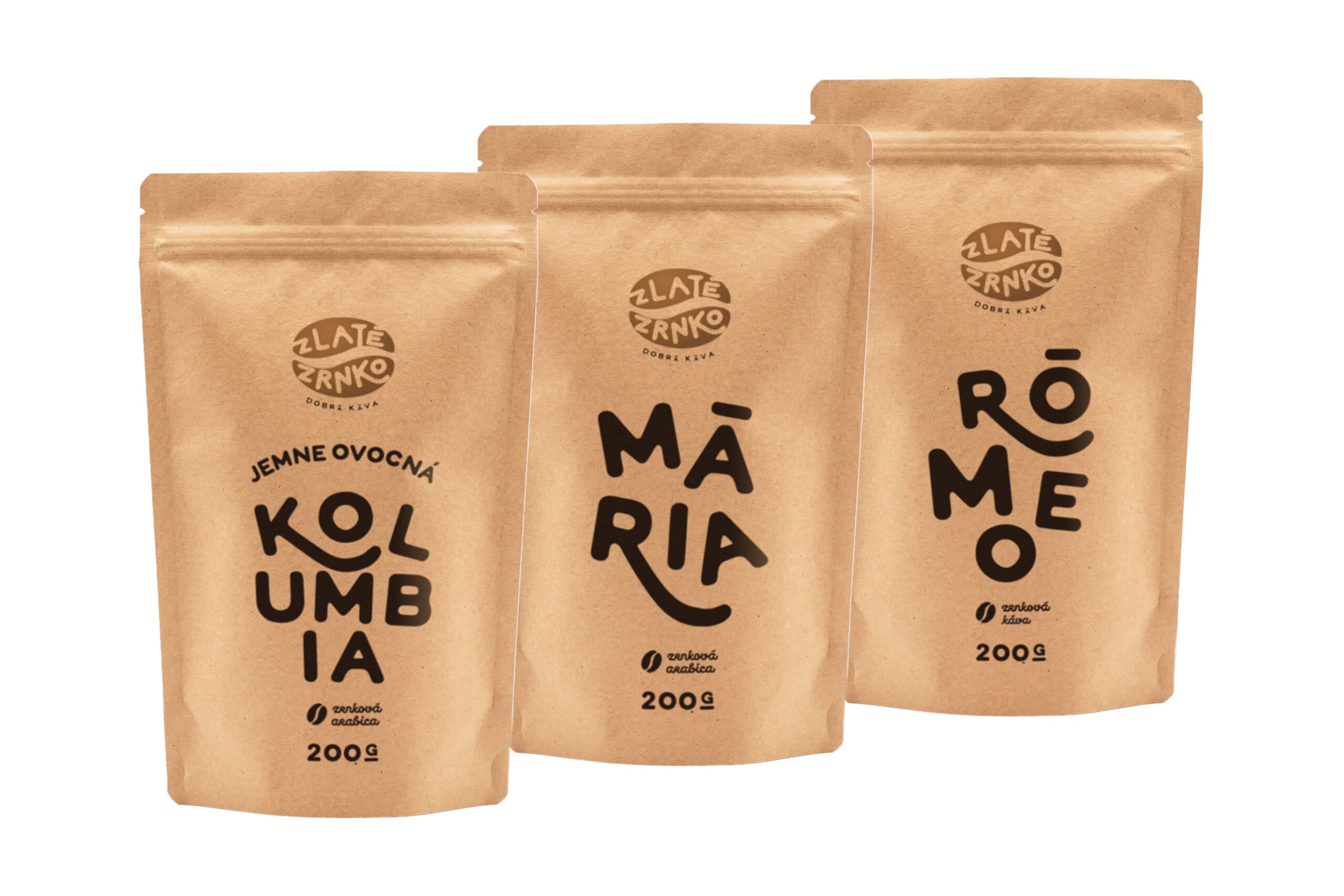 Káva Zlaté Zrnko - Top3 kávy na moku 600g (Kolumbia, Mária, Rómeo)