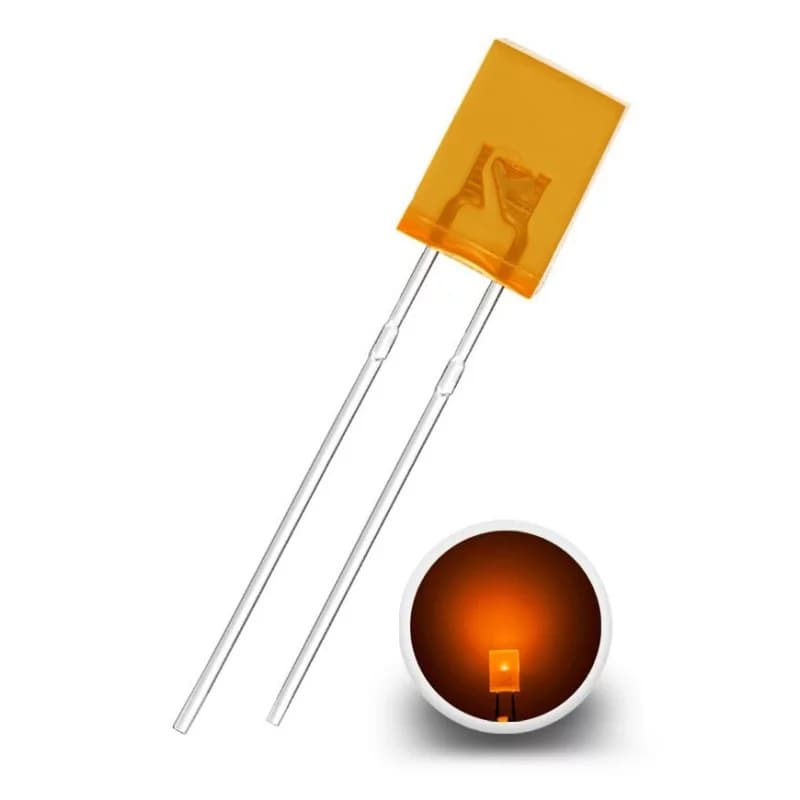 LED Dióda obdĺžniková 2x5x7mm, Oranžová difúzna