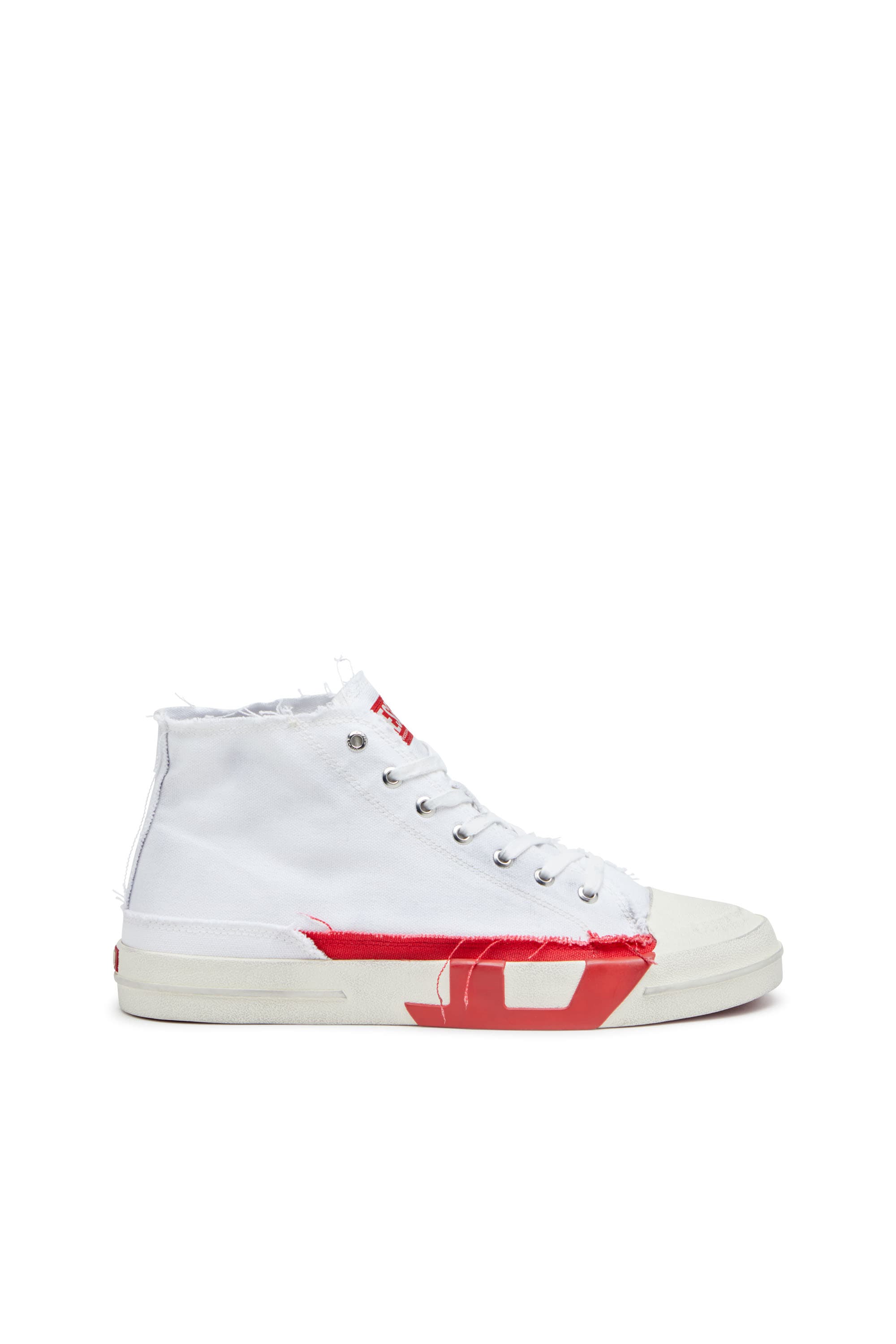 Diesel - S-D-Verse-Dirty-effect high-top canvas sneakers - Sneakers - Man - Multicolor