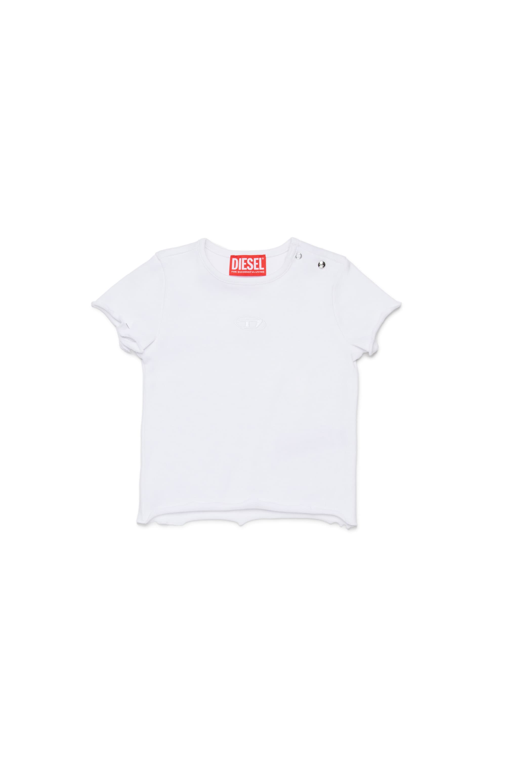 Diesel - T-shirt with frilled hems - T-shirts and Tops - Woman - White