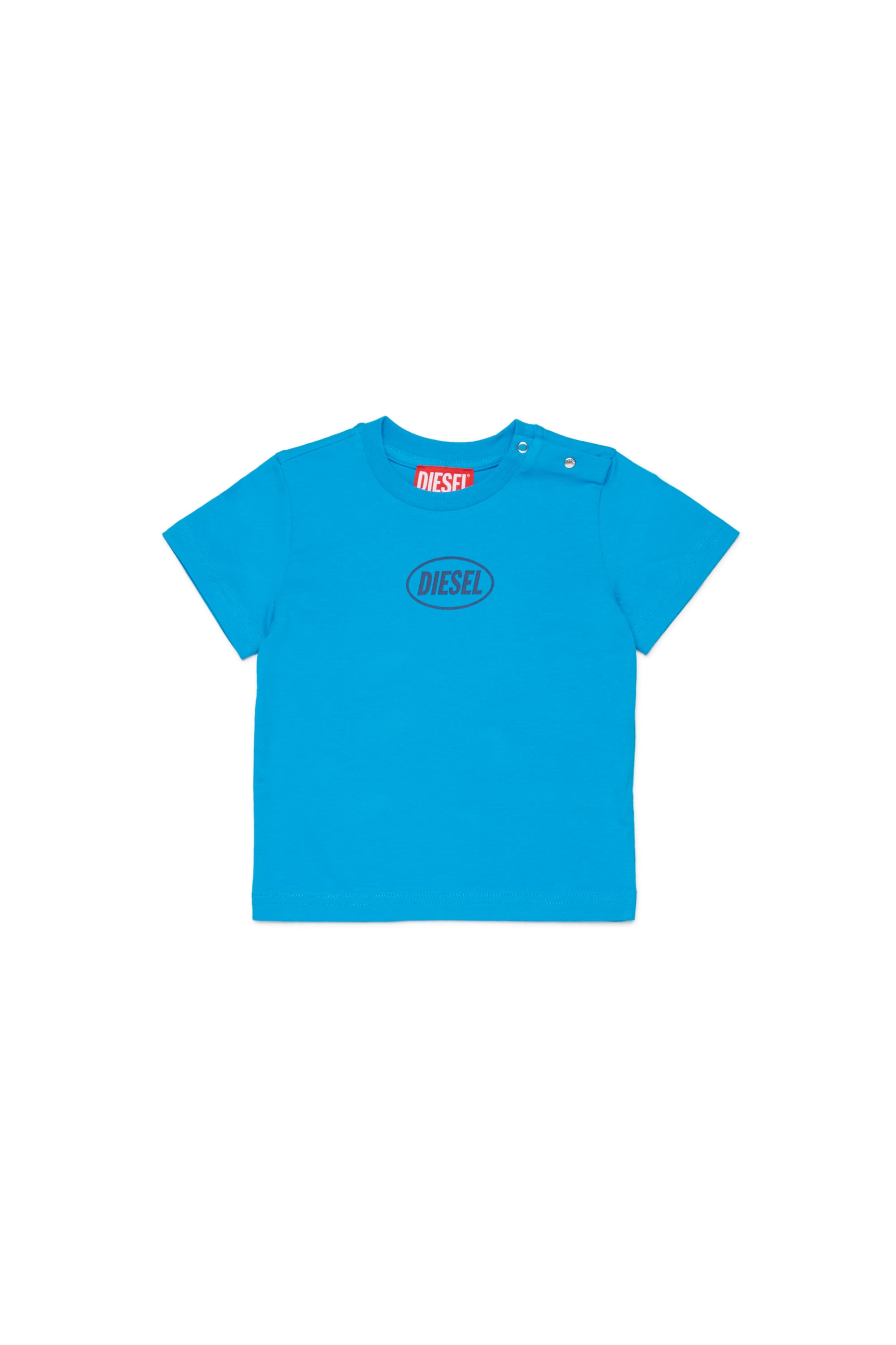 Diesel - Cotton T-shirt with logo - T-shirts and Tops - Unisex - Blue