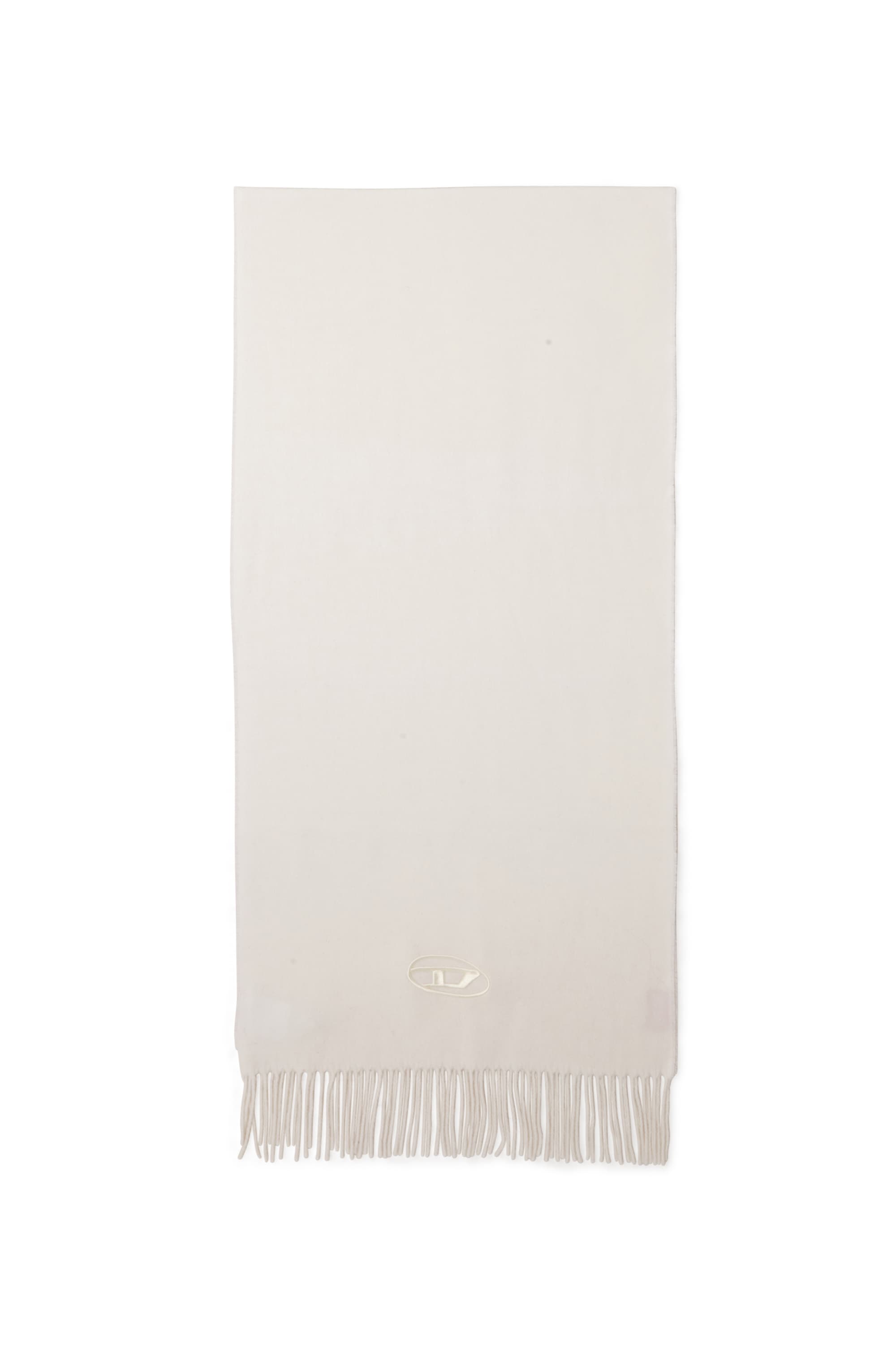 Diesel - Wool-blend scarf with fringed edges - Scarf - Man - White