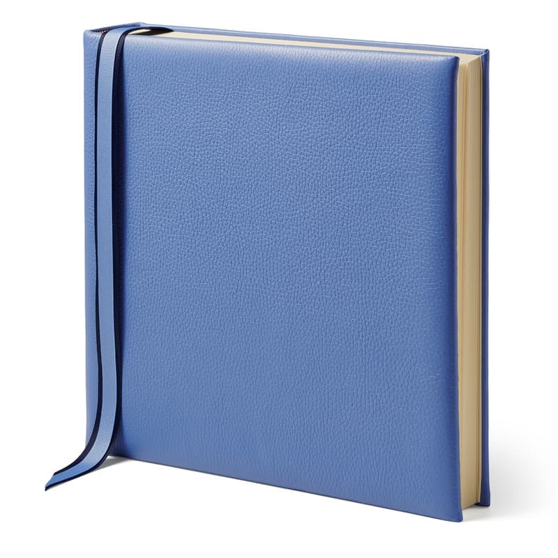 Aspinal of London 12-inch Leather Photo Album in Capri Blue Pebble