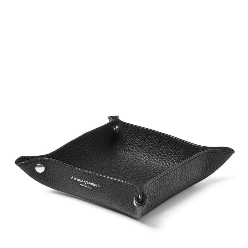 Aspinal of London Medium Soft Tidy Tray in Black Pebble